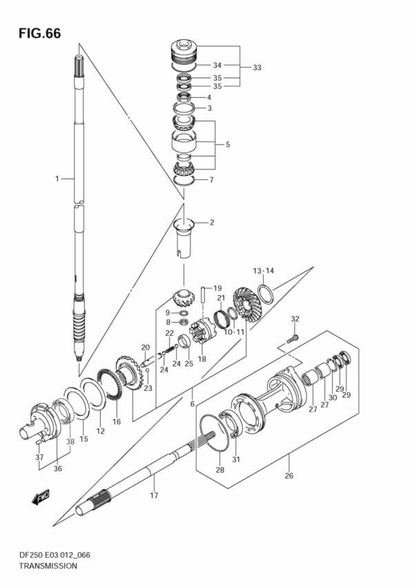 DF200/225/250 210001 Transmission (DF250T E3)