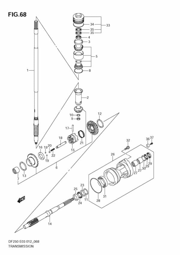 DF200/225/250 210001 Transmission (DF250ST E3)