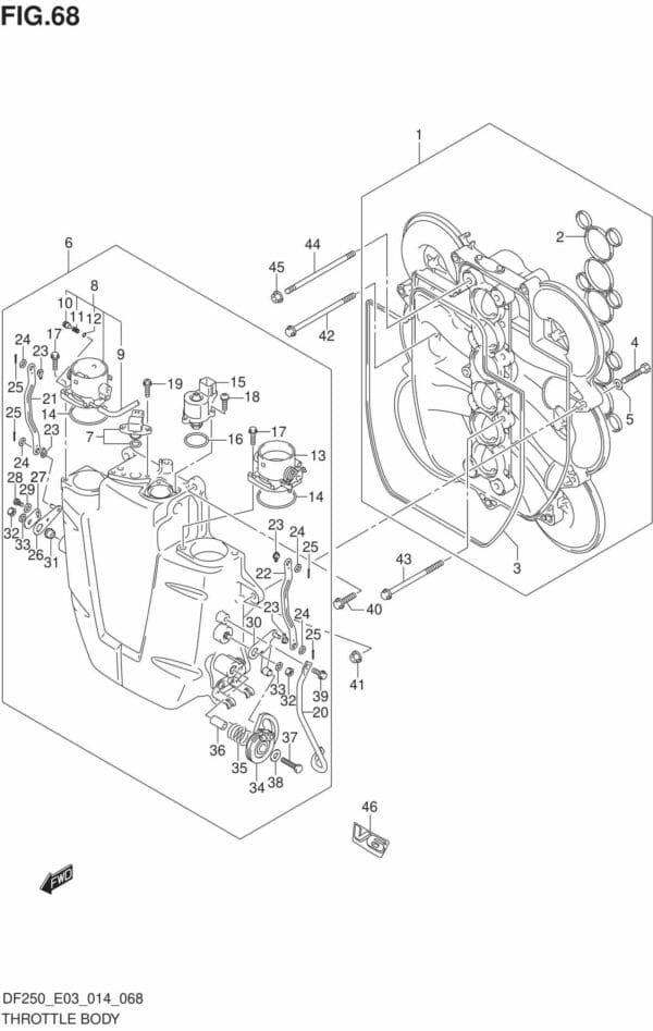 DF200/225/250-410001 Throttle Body (DF200T E03)