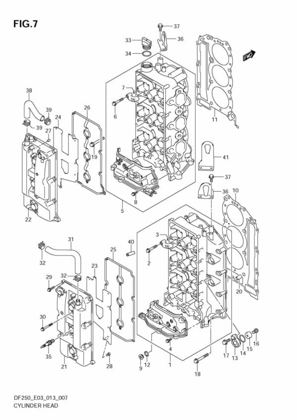 DF200/225/250 310001 Cylinder Head (DF250ST)