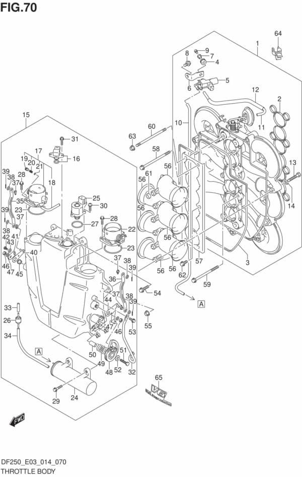 DF200/225/250-410001 Throttle Body (DF225T E03)