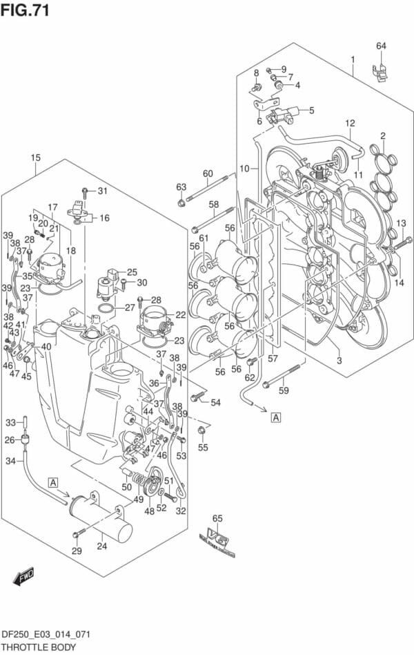 DF200/225/250-410001 Throttle Body (DF225Z E03)