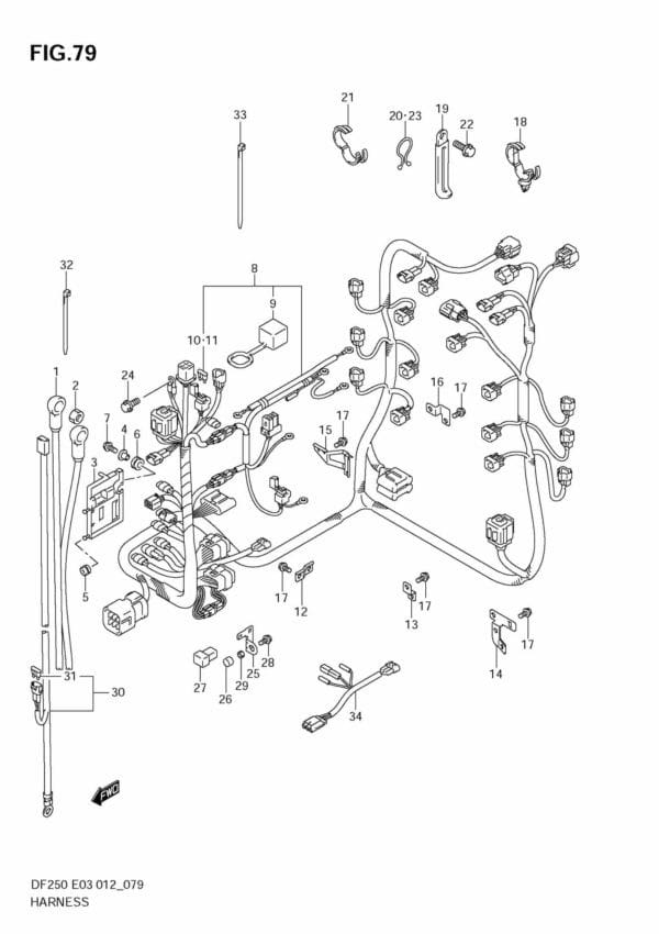 DF200/225/250 210001 Harness (DF200T E3)