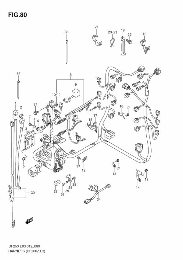 DF200/225/250 210001 Harness (DF200Z E3)