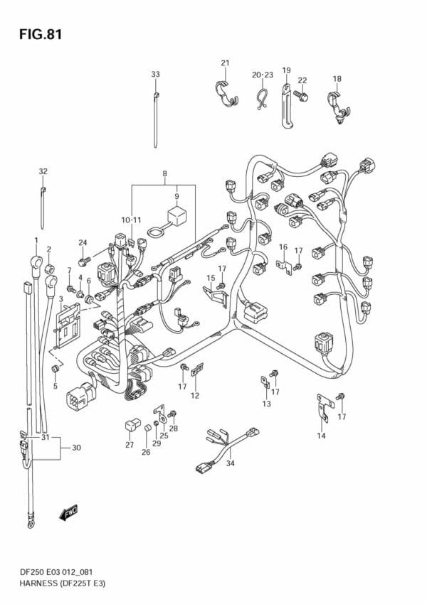 DF200/225/250 210001 Harness (DF225T E3)