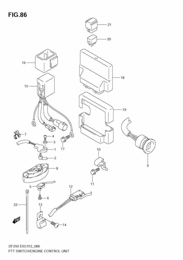 DF200/225/250 210001 PTT Switch / Engine Control Unit (DF200T E3)