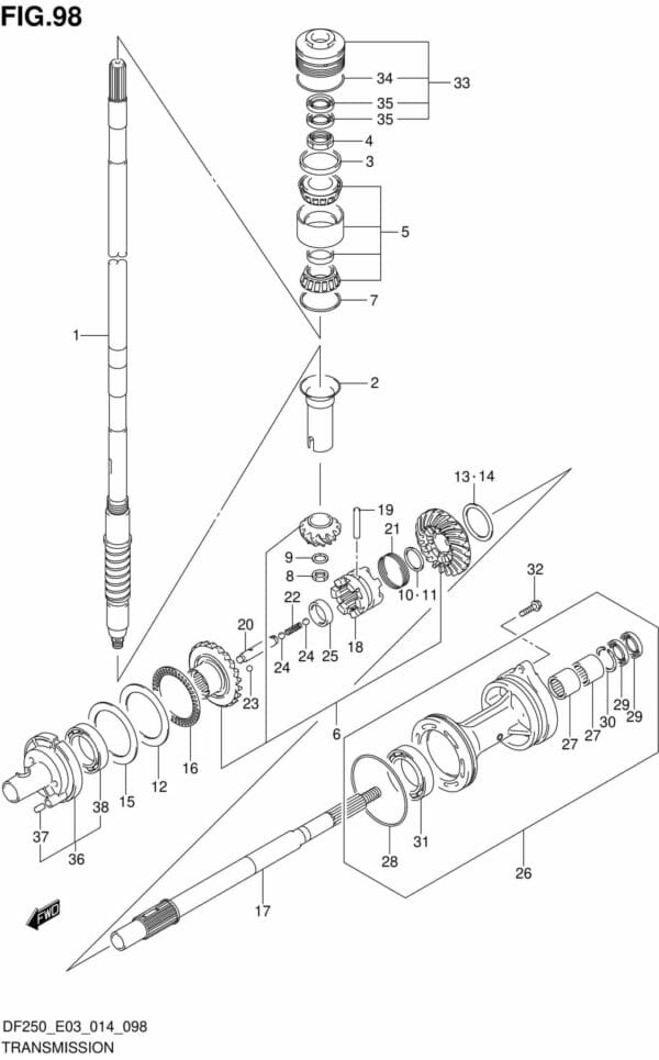 DF200/225/250-410001 Transmission (DF200T E03)