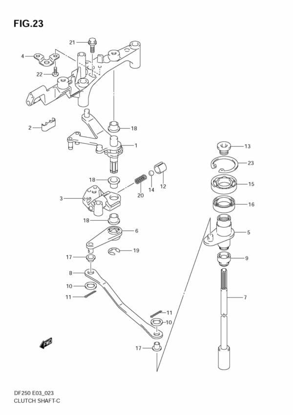 DF200-225-250,S,T,Z 2004-2010 Clutch Shaft