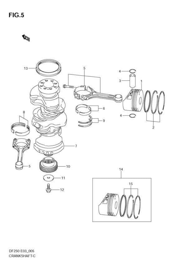 DF200-225-250,S,T,Z 2004-2010 Crankshaft