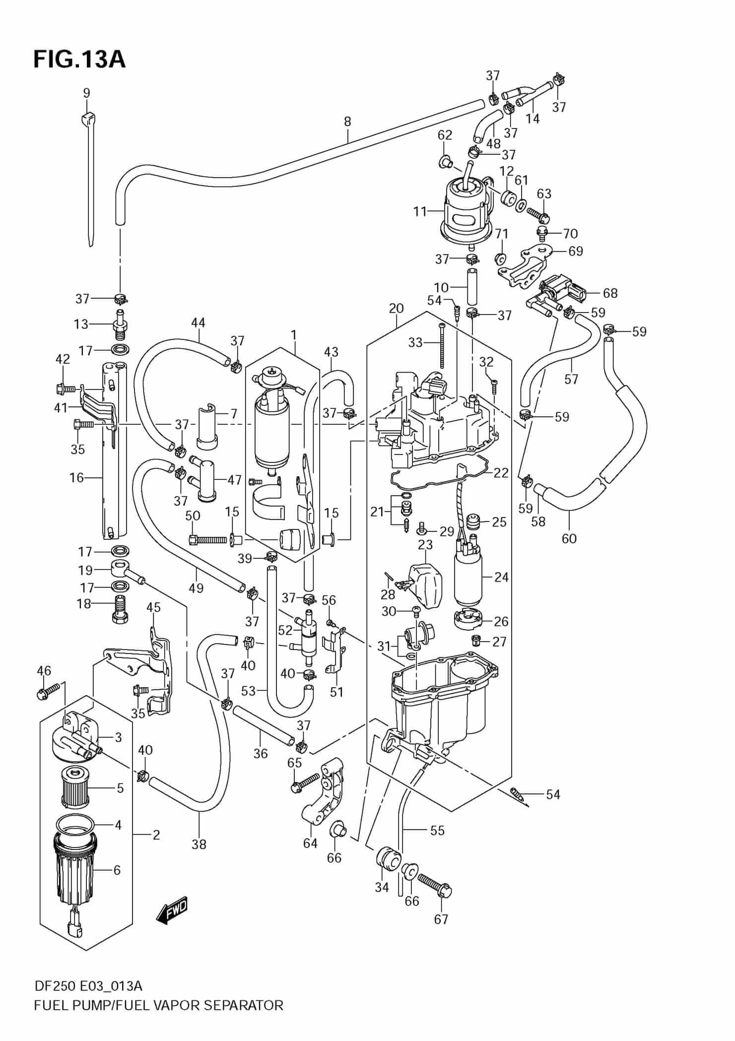 DF300,T,Z 2007-2010 Fuel Pump / Fuel Vapor Separator (SEE NOTE