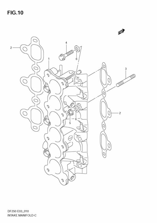 DF200-225-250,S,T,Z 2004-2010 Intake Manifold