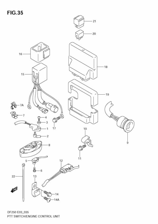 DF200-225-250,S,T,Z 2004-2010 PTT Switch/Engine Control Unit