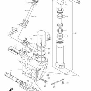 DF200-225-250,S,T,Z 2004-2010 Trim Cylinder