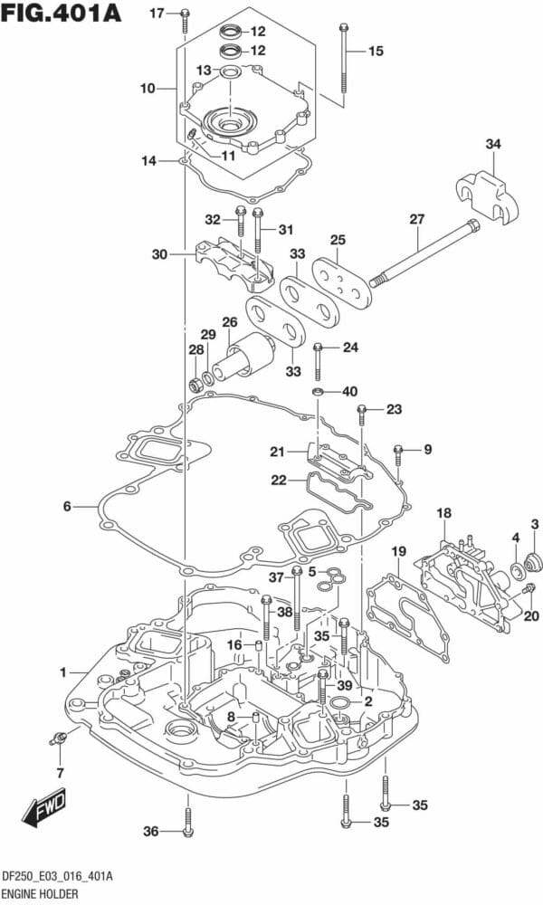 DF200T,Z,225T,Z,250T,Z,ST-610001 Engine Holder (DF200T E03)