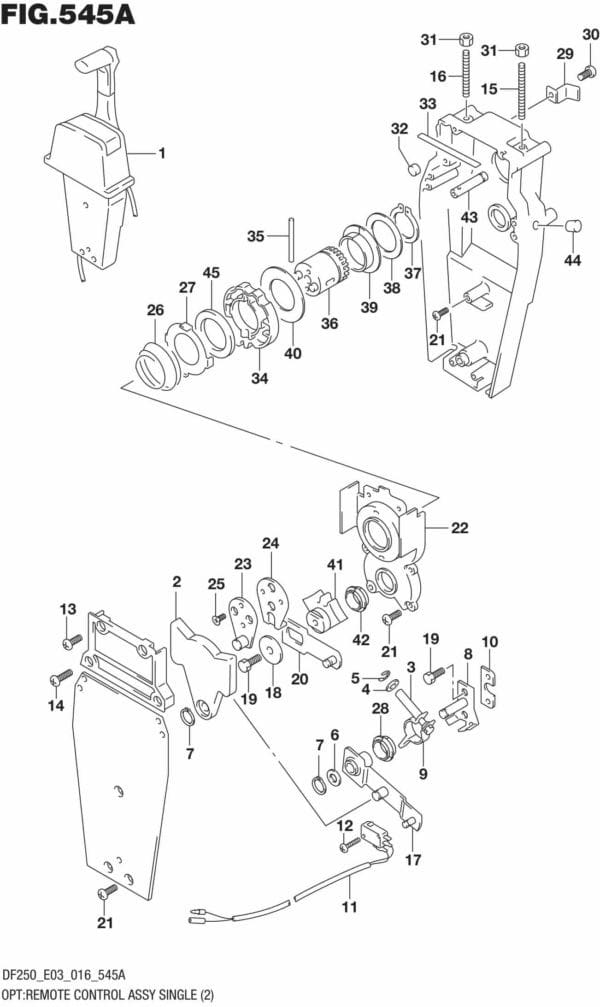 DF200T,Z,225T,Z,250T,Z,ST-610001 OPT: Remote Control Assy Single (2)