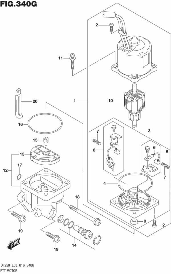 DF200T,Z,225T,Z,250T,Z,ST-610001 PTT Motor TRANSOM(L) (DF200T E03)