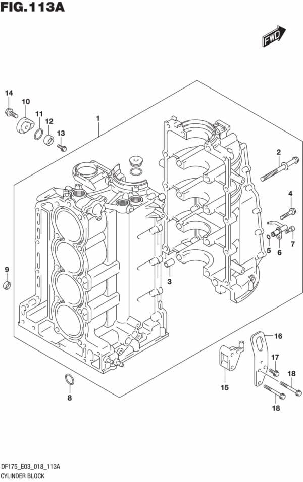 DF150T,ST,Z,DF175T,Z-810001 Cylinder Block