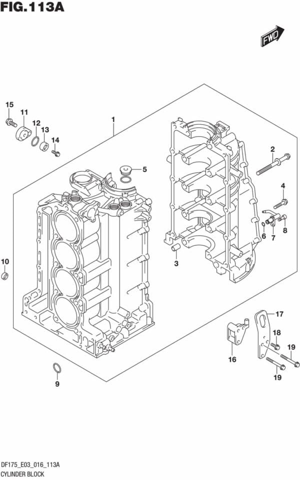 DF150,-175,T,Z,ST,TG,ZG,-610001 Cylinder Block