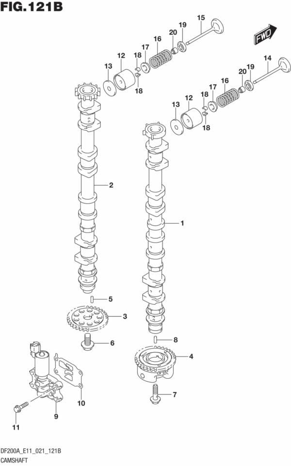 DF150AT,AZ,175AT,AZ,200AT,AZ-140001 Camshaft (DF175AT DF175AZ)