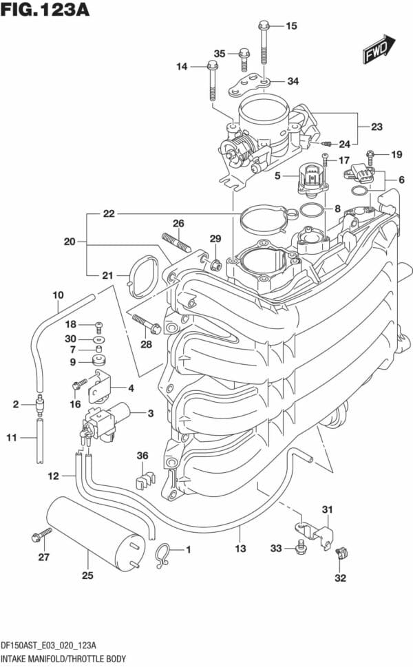 DF150AST,200AST-040001 Intake Manifold/Throttle Body