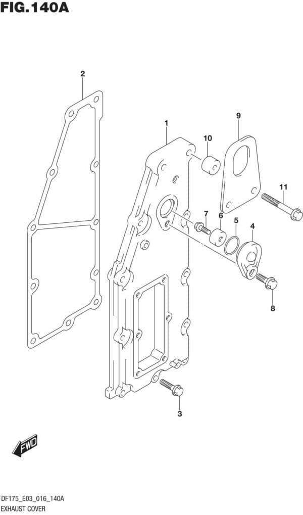 DF150,-175,T,Z,ST,TG,ZG,-610001 Exhaust Cover