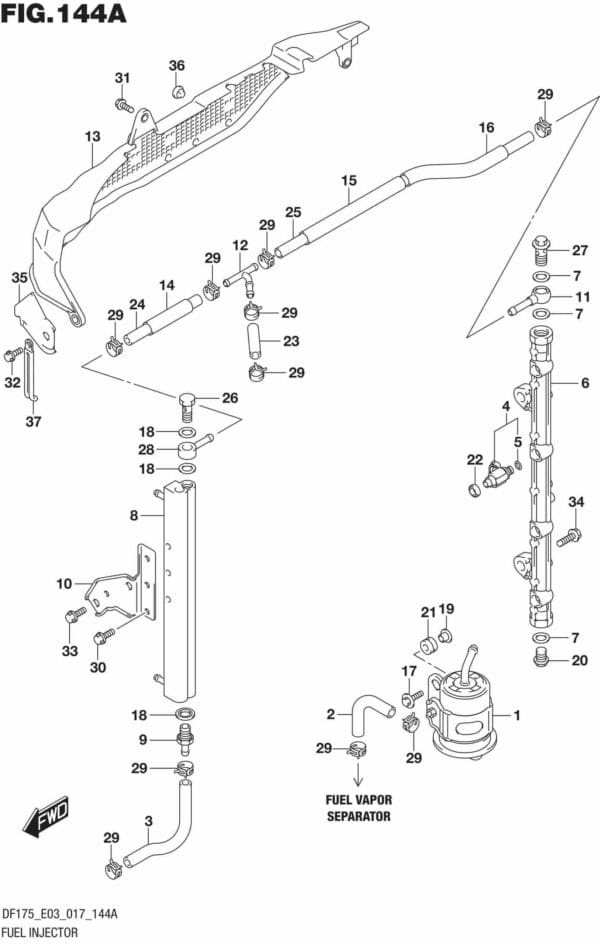 DF150T,ST,Z,DF175T,Z-710001 Fuel Injector