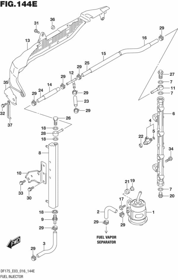 DF150,-175,T,Z,ST,TG,ZG,-610001 Fuel Injector (DF175T E03)