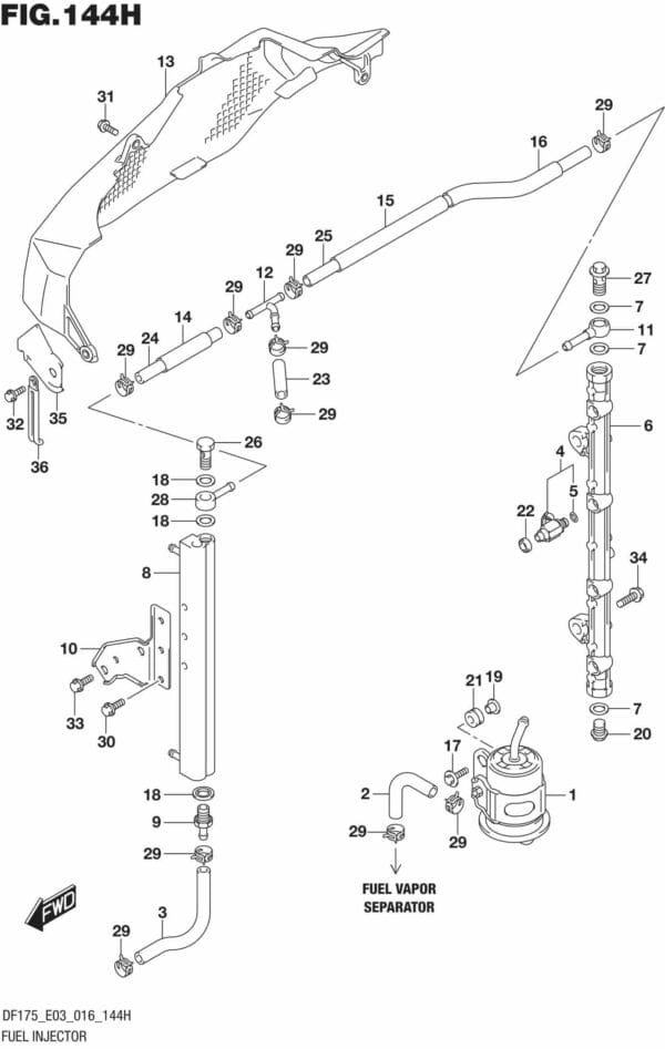 DF150,-175,T,Z,ST,TG,ZG,-610001 Fuel Injector (DF175ZG E03)