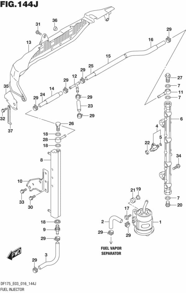 DF150,-175,T,Z,ST,TG,ZG,-610001 Fuel Injector (DF150ST E03)