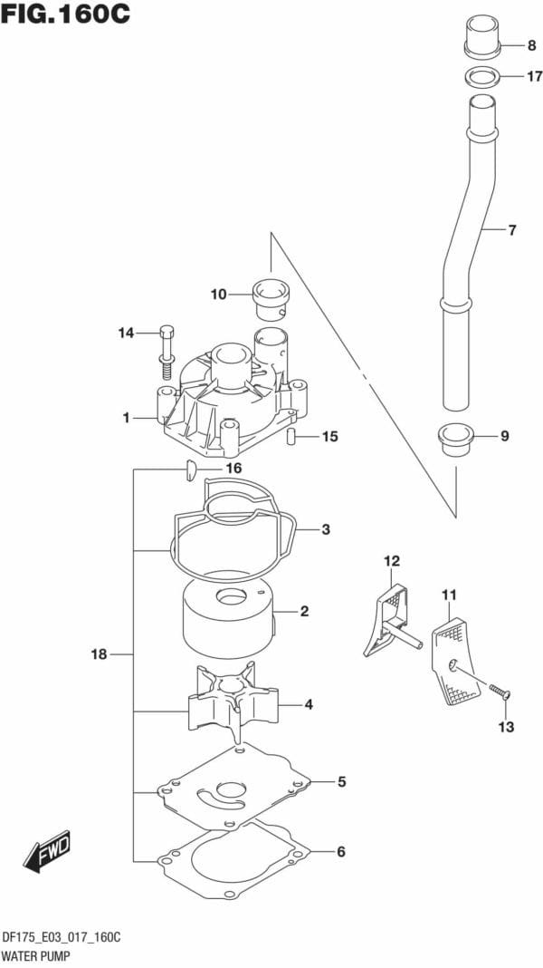 DF150T,ST,Z,DF175T,Z-710001 Water Pump (DF175T E03)