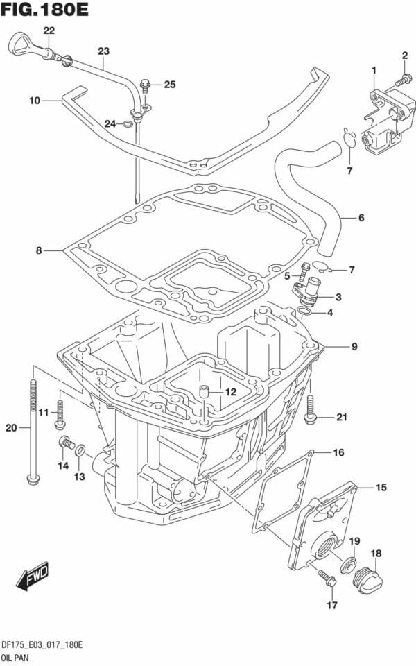 DF150T,ST,Z,DF175T,Z-710001 Oil Pan (DF150ST E03)