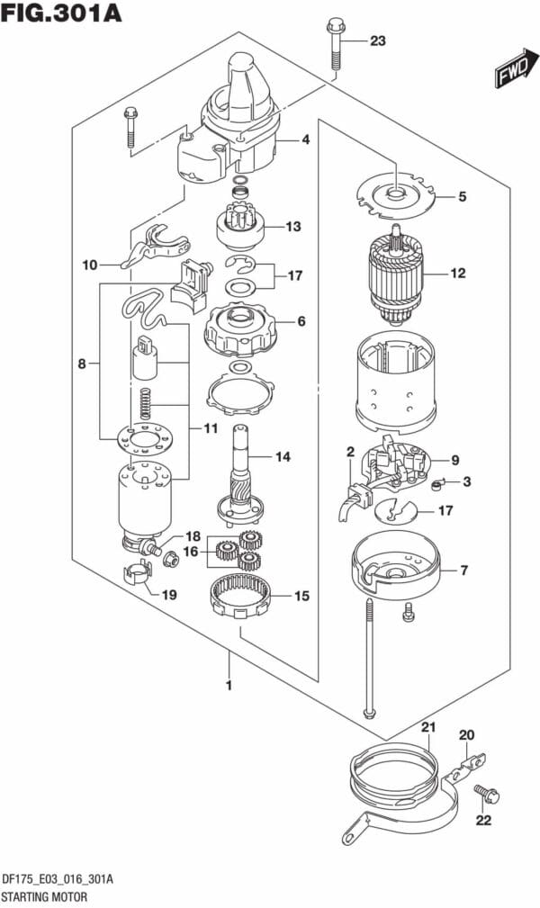 DF150,-175,T,Z,ST,TG,ZG,-610001 Starting Motor