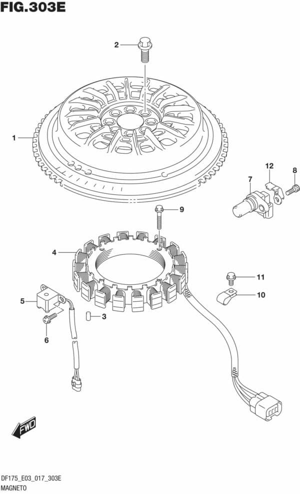 DF150T,ST,Z,DF175T,Z-710001 Magneto (DF150ST E03)