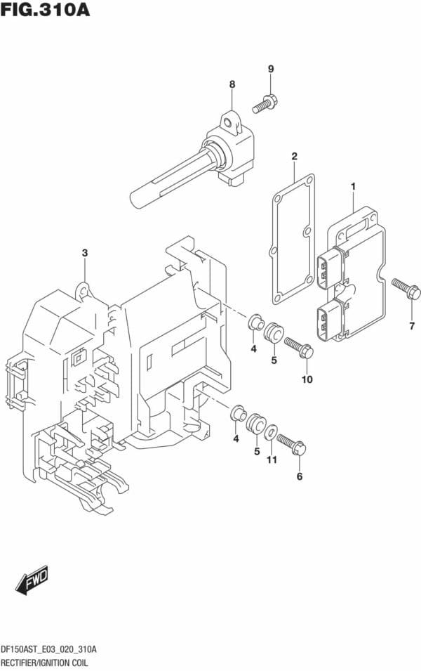 DF150AST,200AST-040001 Rectifier/Ignition Coil