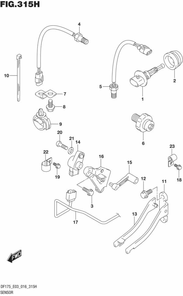 DF150,-175,T,Z,ST,TG,ZG,-610001 Sensor (DF175ZG E03)