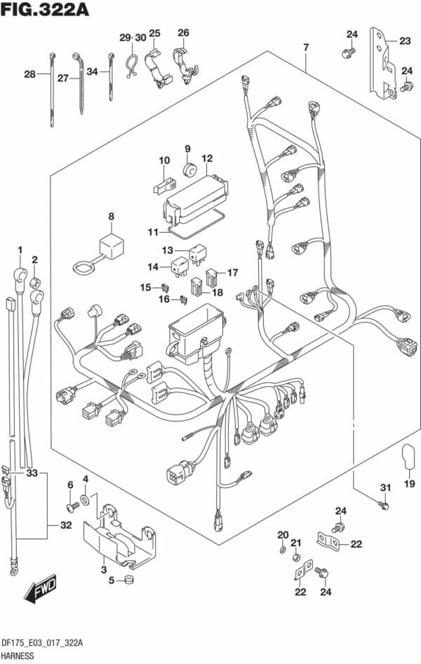 DF150T,ST,Z,DF175T,Z-710001 Harness (DF150T E03)