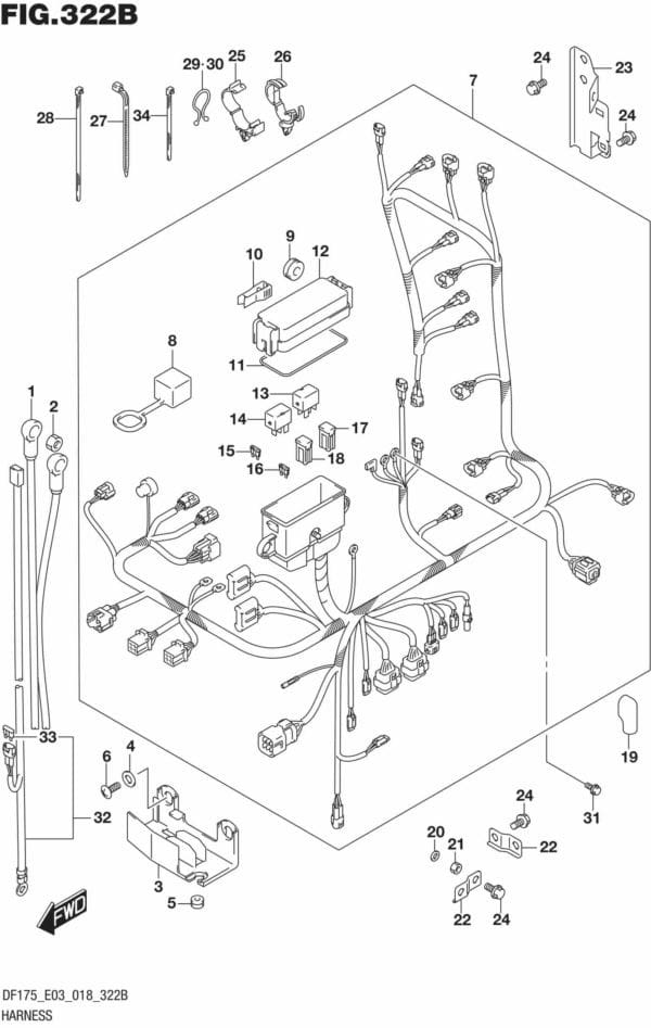 DF150T,ST,Z,DF175T,Z-810001 Harness (DF175T)(DF175Z)