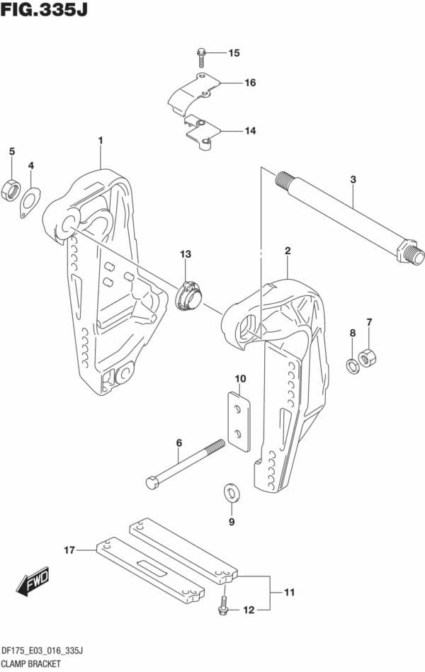 DF150,-175,T,Z,ST,TG,ZG,-610001 Clamp Bracket (DF150ST E03)