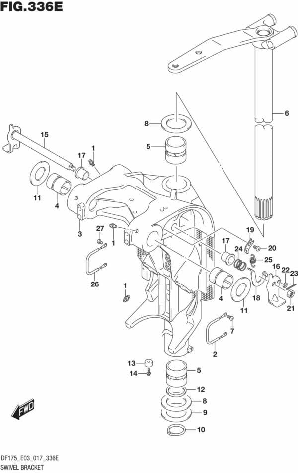 DF150T,ST,Z,DF175T,Z-710001 Swivel Bracket (DF150ST E03)