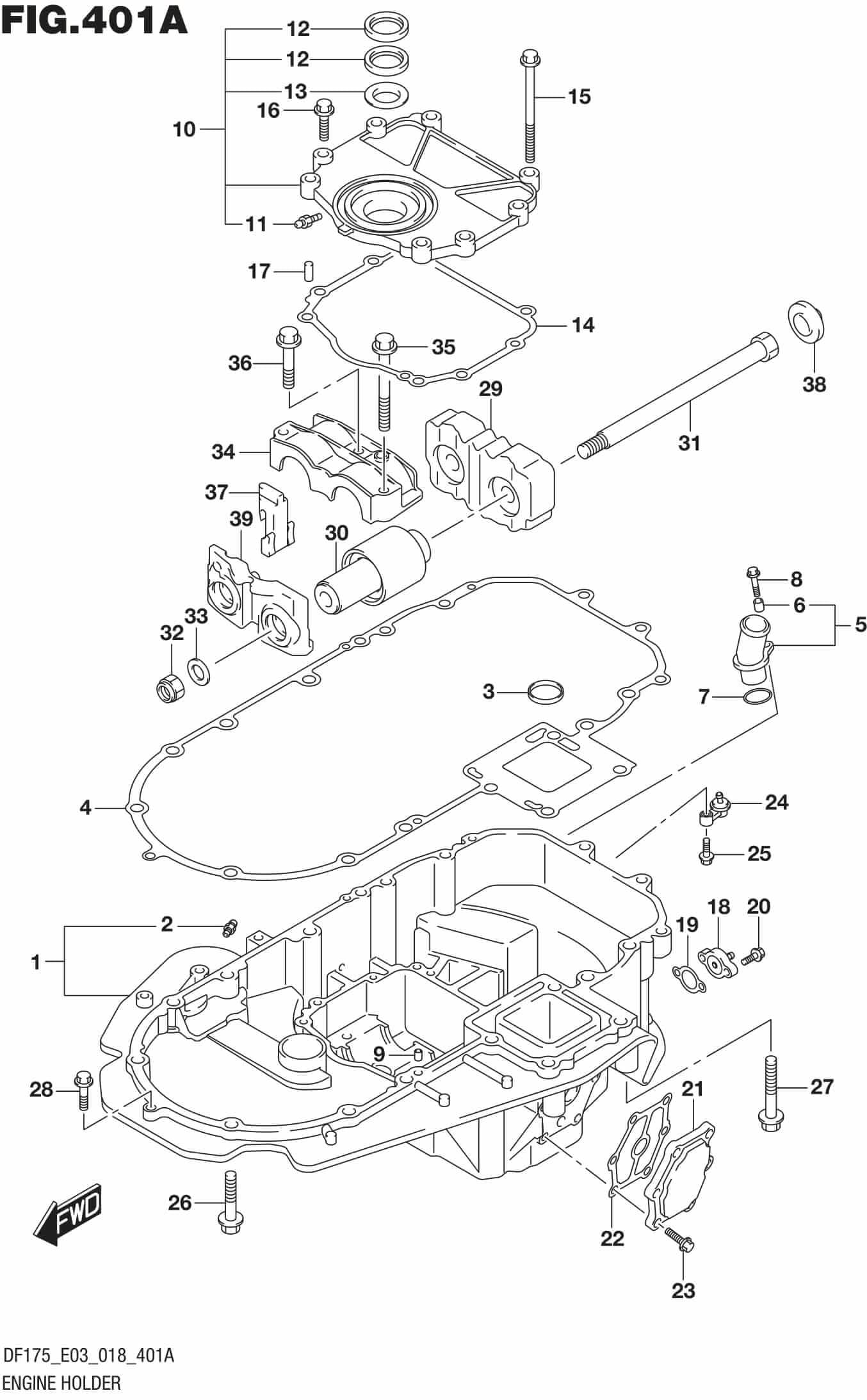 YUKIオーダーページ Engine Holder (DF150T)(DF150Z)(DF175T)(DF175Z) | 27958 | Precision