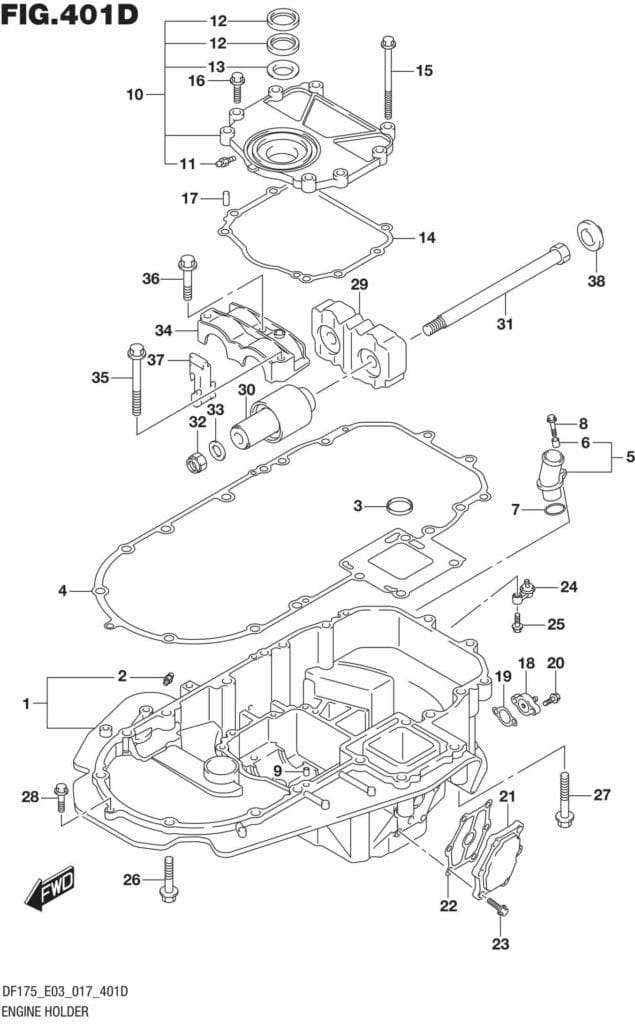 DF150T,ST,Z,DF175T,Z-710001 Engine Holder (DF175Z E03)