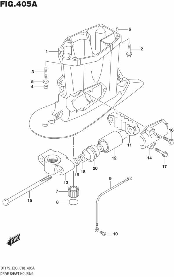 DF150T,ST,Z,DF175T,Z-810001 Drive Shaft Housing (DF150T)(DF175T)