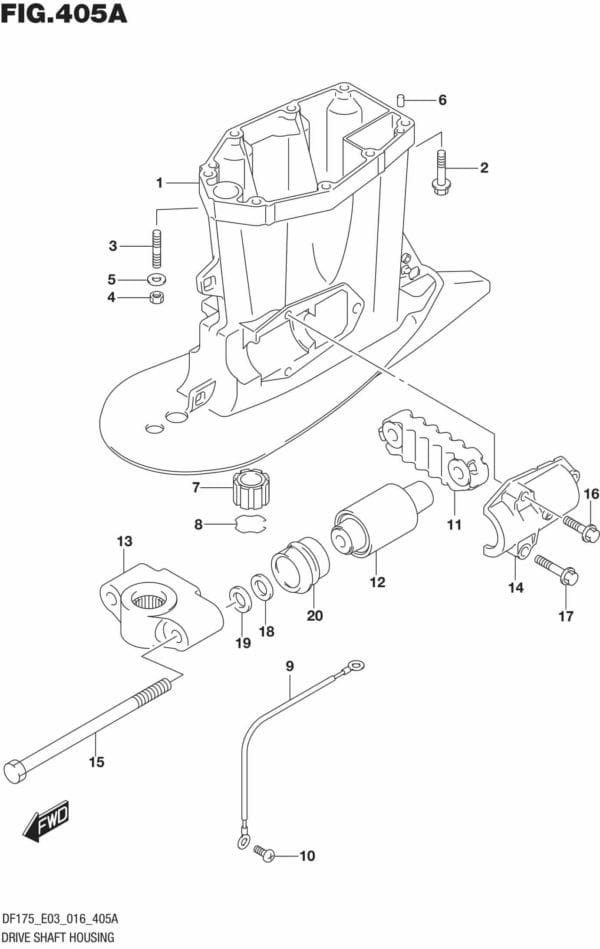 DF150,-175,T,Z,ST,TG,ZG,-610001 Drive Shaft Housing (DF150T E03)
