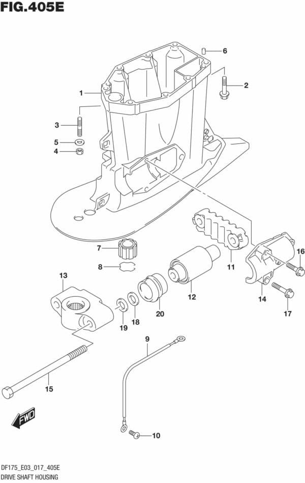 DF150T,ST,Z,DF175T,Z-710001 Drive Shaft Housing (DF150ST E03)