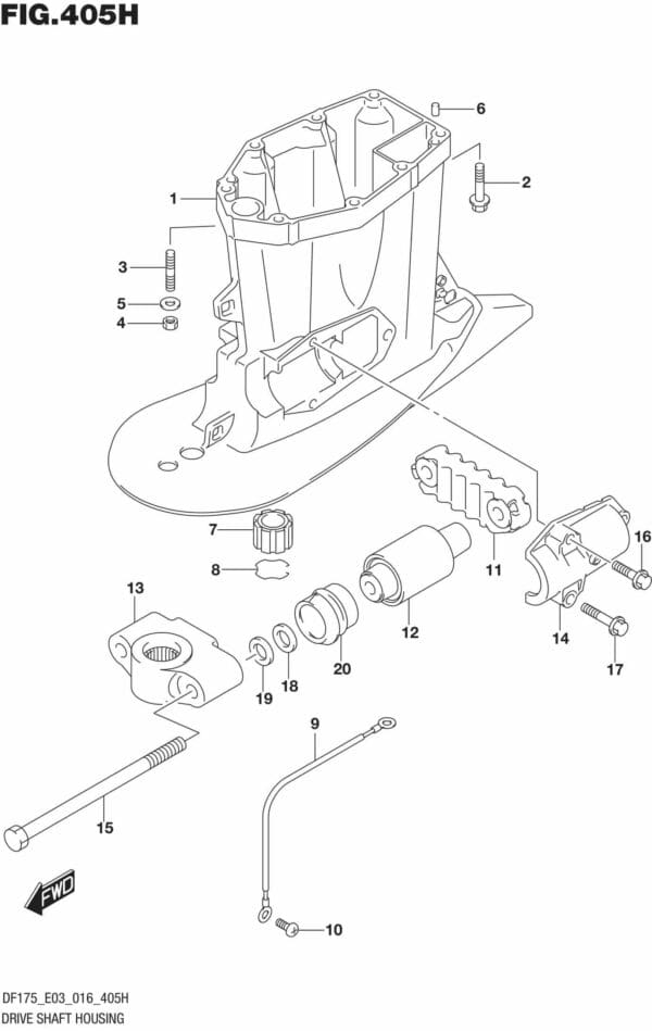 DF150,-175,T,Z,ST,TG,ZG,-610001 Drive Shaft Housing (DF175ZG E03)