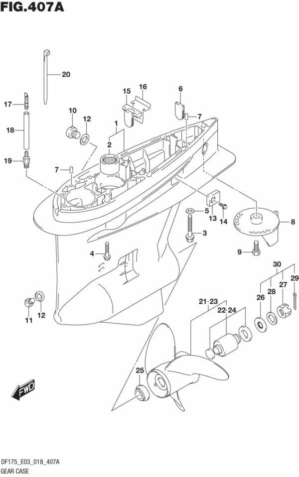 DF150T,ST,Z,DF175T,Z-810001 Gear Case (DF150T)(DF175T)