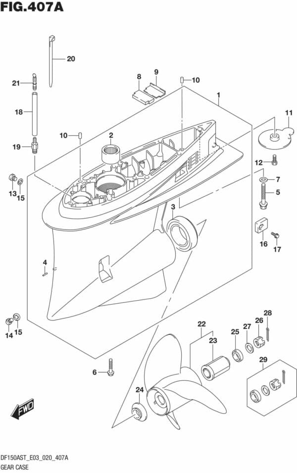 DF150AST,200AST-040001 Gear Case