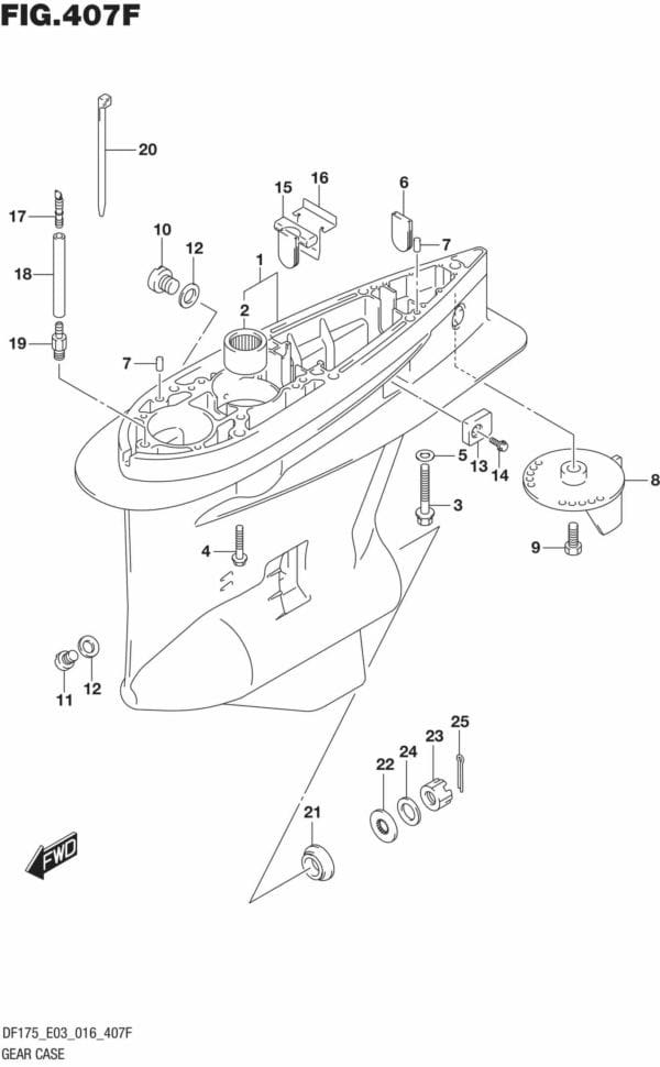 DF150,-175,T,Z,ST,TG,ZG,-610001 Gear Case (DF175TG E03)