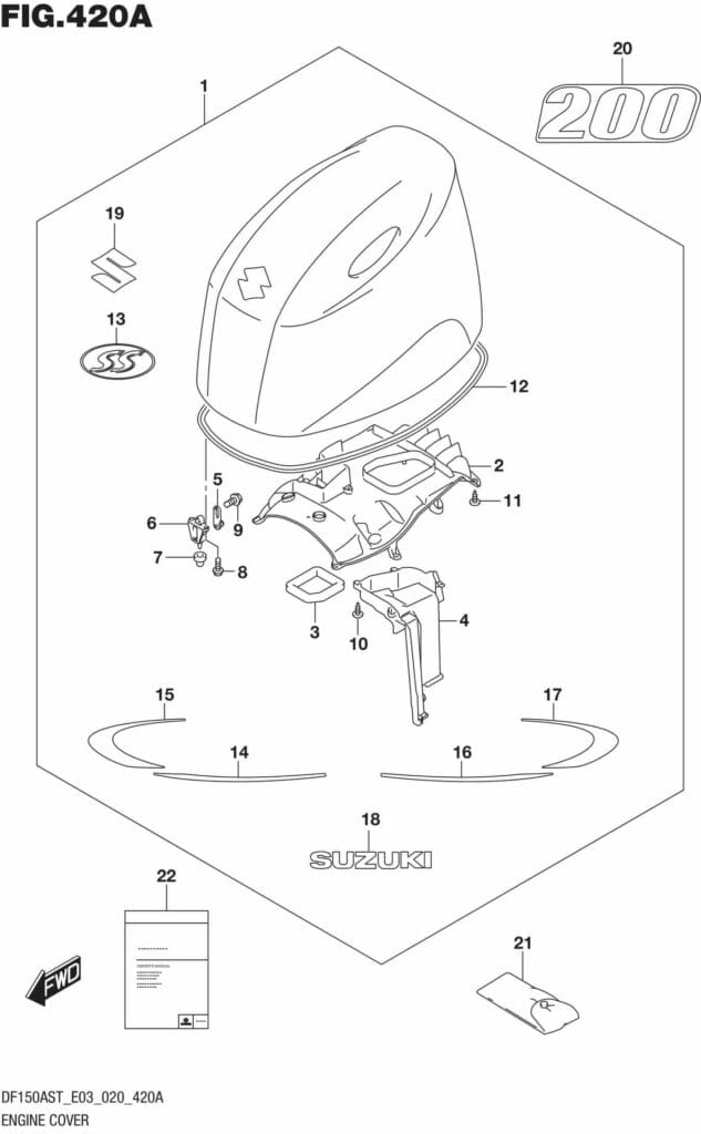 DF150AST,200AST-040001 Engine Cover (DF200AST)