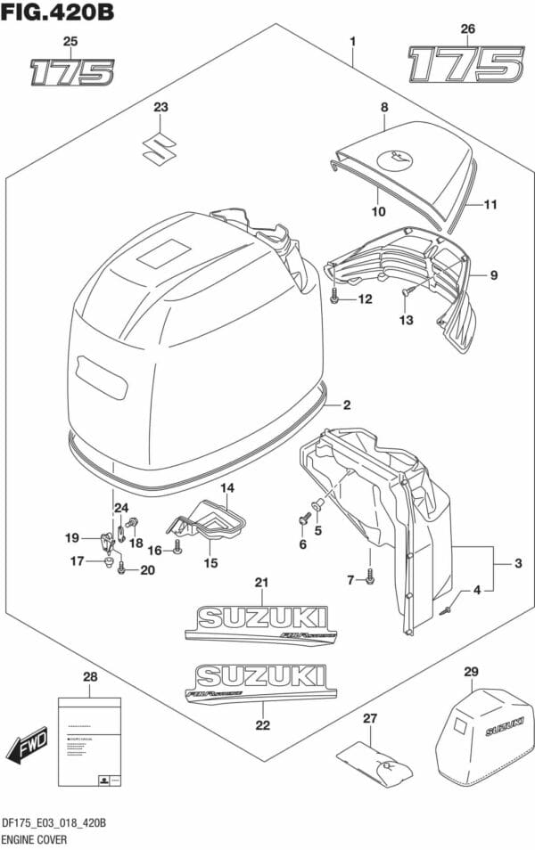 DF150T,ST,Z,DF175T,Z-810001 Engine Cover (DF175T)(DF175Z)